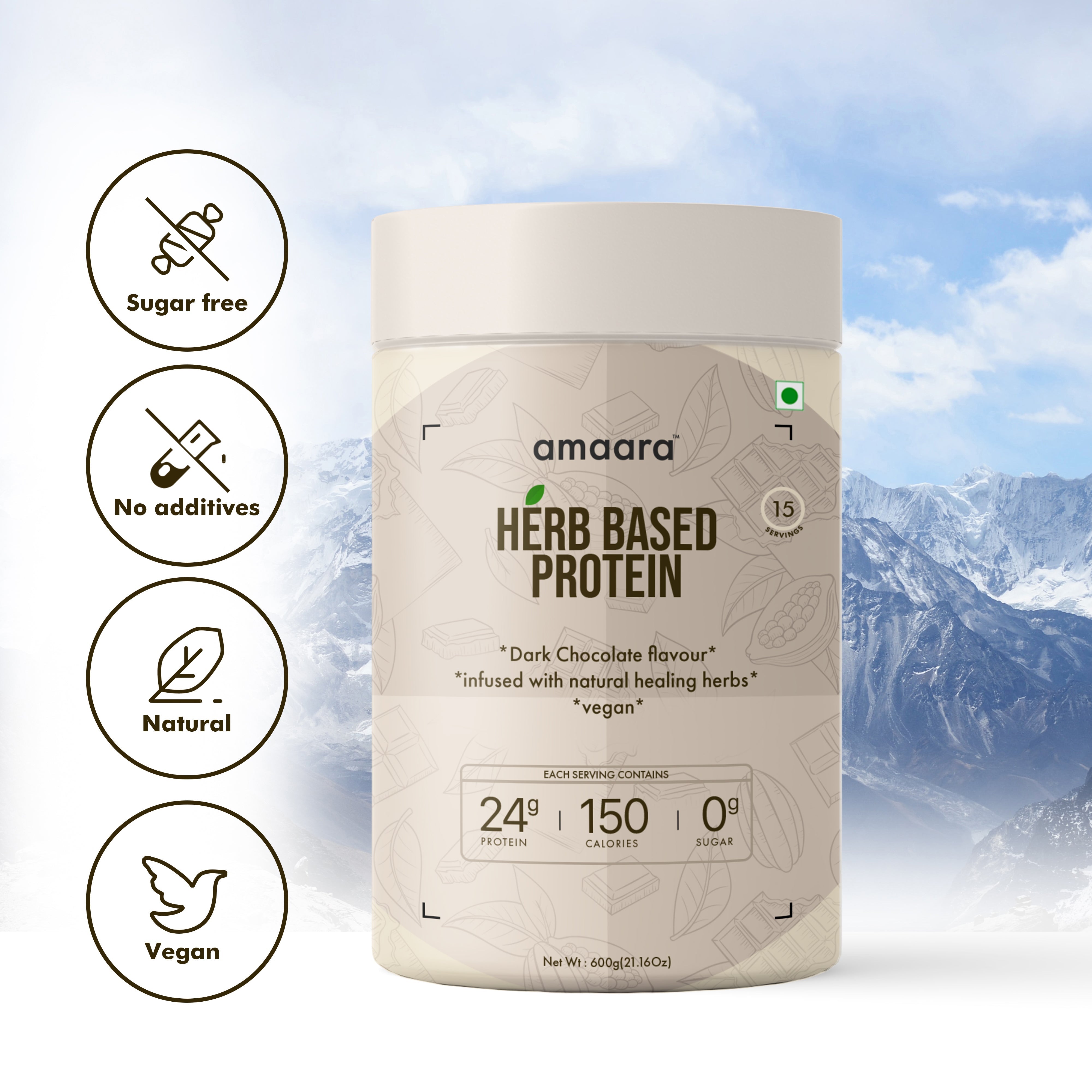 Amaara herbs Herb Based Protein Dark Chocolate - 600 gms